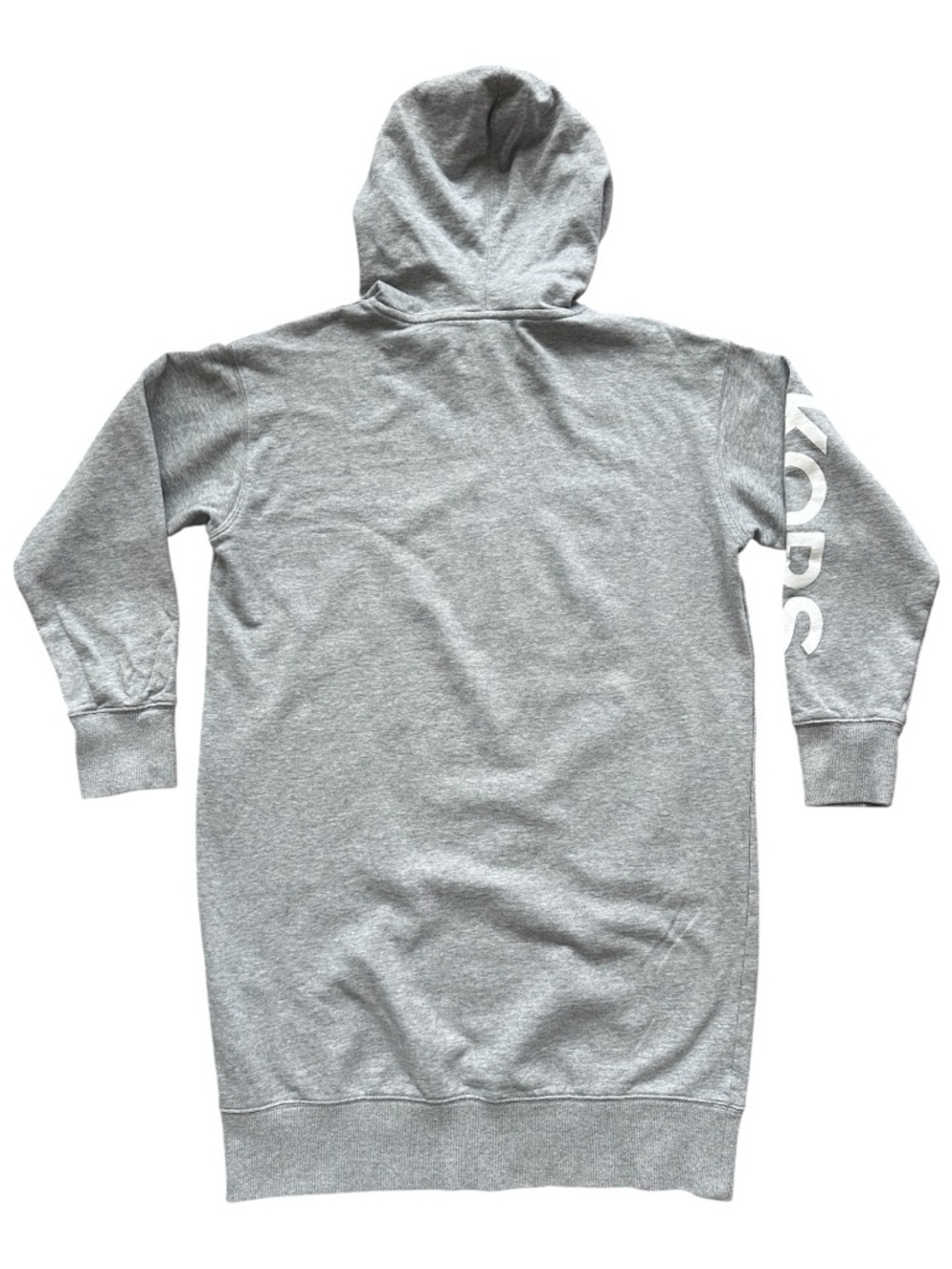 Michael Kors Hoodie Dress Small Gray Cotton Studded MK Logo Hooded Sweatshirt - Picture 2 of 12